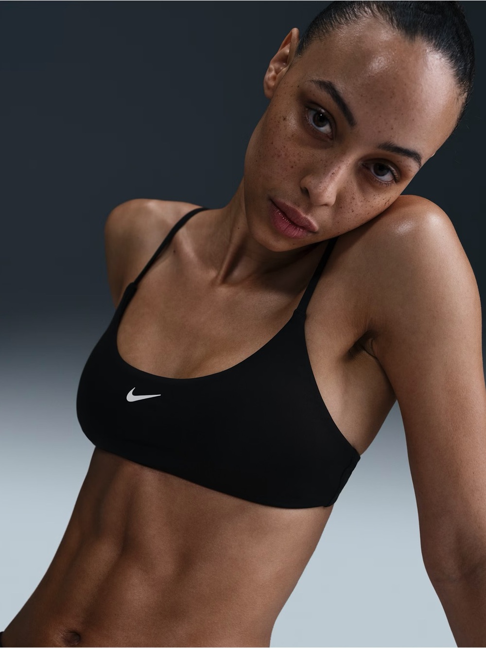 NIKE VINTAGE Black Scoop-Neck Lightweight Sports Bra Size 8 Medium